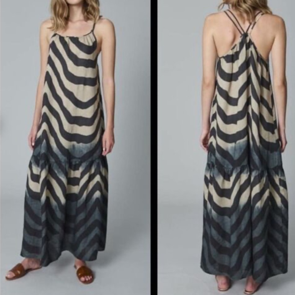 120% LINO Italian Linen
Ombré Tiered Maxi Dress … Size 42 / USA Size 10